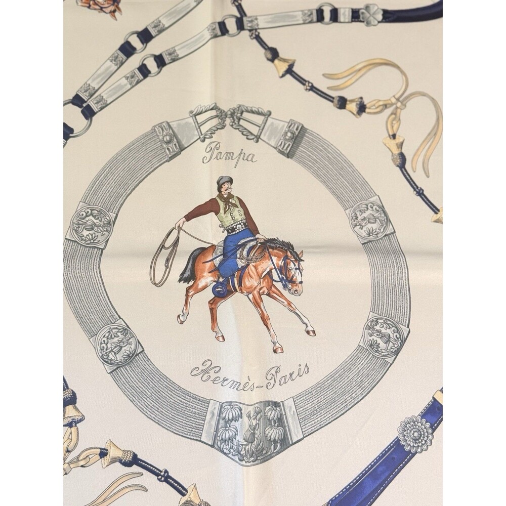 Hermes Pampa Silk 90cm Equestrian Scarf - Picture 2 of 7